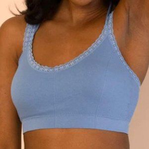 Coobie Bralette in Blue -- Brand New! Lucky Clover Lace Criss Cross 9146